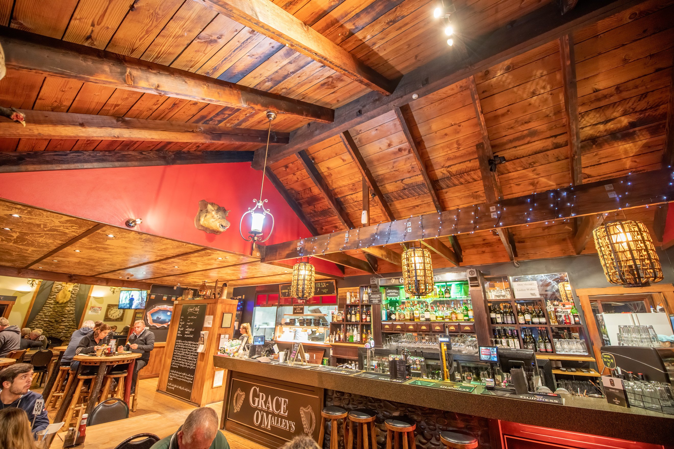 WHITIANGA, NEW ZEALAND - AUGUST 27, 2018: Interior of Wooden Rea