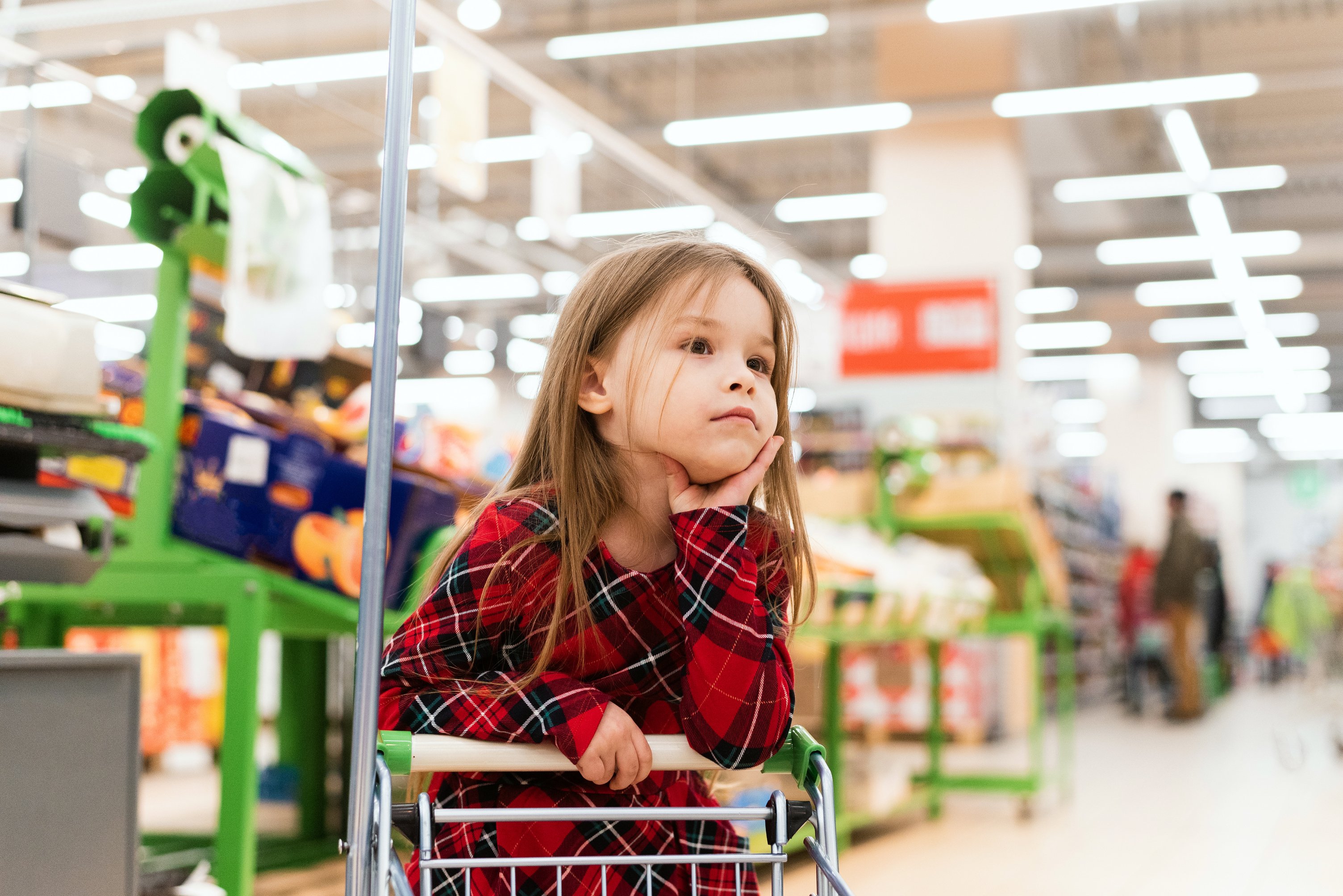 Little Girl with Small Trolley