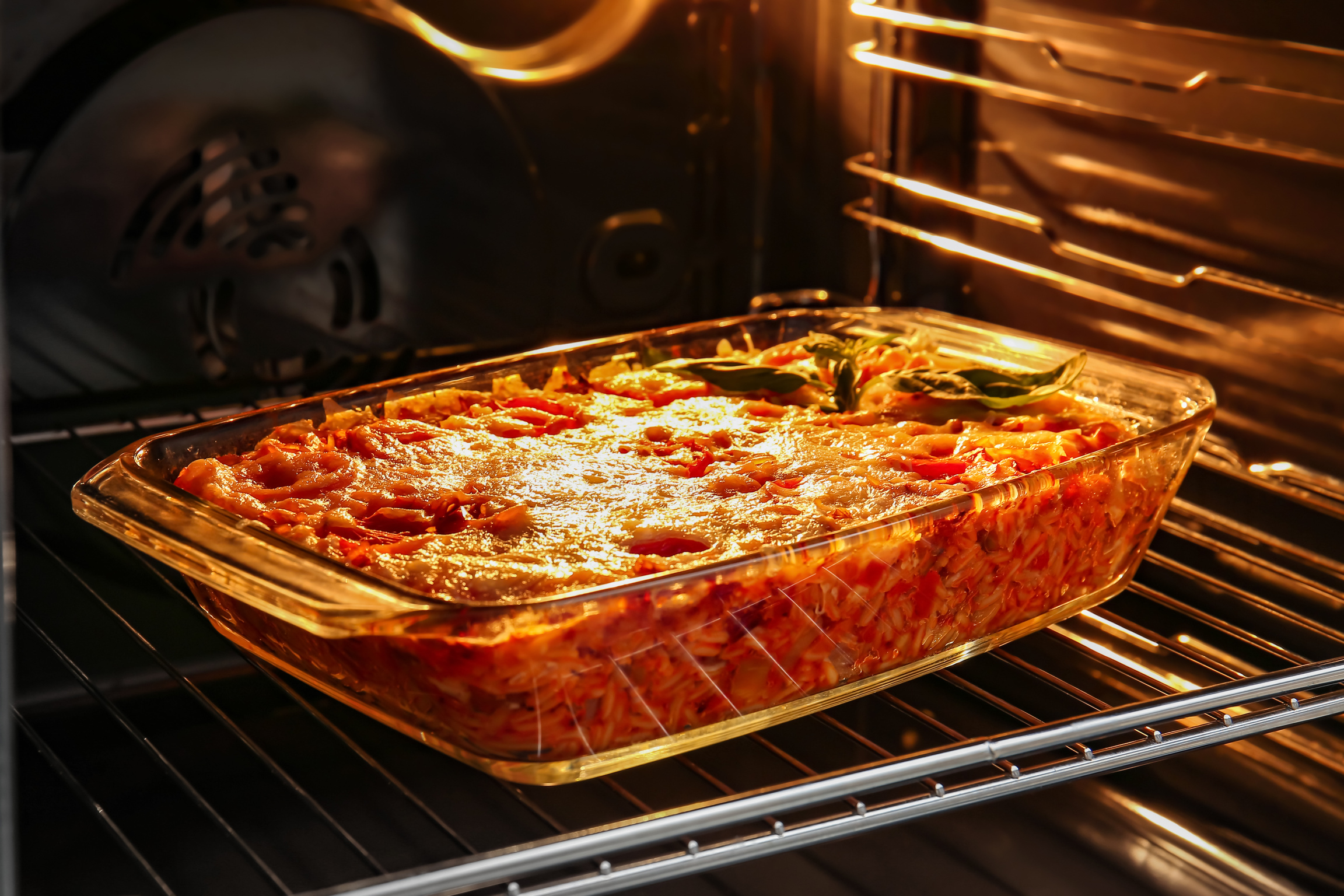 Cooking of Rice Casserole in Oven